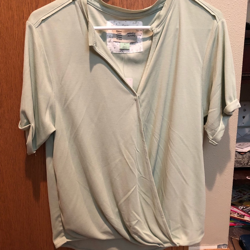 ✨🆕 Anthropologie Saturday/Sunday Amy Surplice Top - Picture 5 of 5